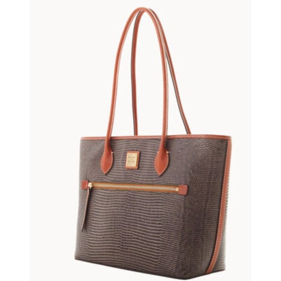 NWT Dooney & Bourke Embossed Lizard Tote -BLIZD 1964 GYTN - Picture 4 of 10
